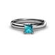 1 - Bianca Princess Cut London Blue Topaz Solitaire Engagement Ring 
