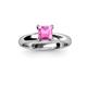 2 - Bianca Lab Created Pink Sapphire Solitaire Ring 