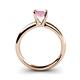 4 - Bianca Princess Cut Pink Tourmaline Solitaire Engagement Ring 