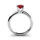 4 - Bianca Princess Cut Ruby Solitaire Engagement Ring 