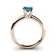4 - Bianca Princess Cut Blue Diamond Solitaire Engagement Ring 