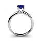 4 - Bianca Princess Cut Blue Sapphire Solitaire Engagement Ring 