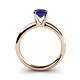 4 - Bianca Princess Cut Blue Sapphire Solitaire Engagement Ring 