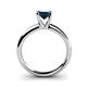 4 - Bianca Princess Cut Blue Topaz Solitaire Engagement Ring 