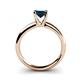4 - Bianca Princess Cut Blue Topaz Solitaire Engagement Ring 