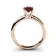 4 - Bianca Princess Cut Red Garnet Solitaire Engagement Ring 