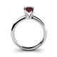 4 - Bianca Princess Cut Red Garnet Solitaire Engagement Ring 