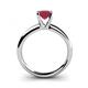 4 - Bianca Princess Cut Rhodolite Garnet Solitaire Engagement Ring 