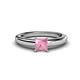 1 - Kyle Princess Cut Pink Tourmaline Solitaire Engagement Ring 