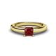 1 - Kyle Princess Cut Red Garnet Solitaire Engagement Ring 