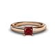1 - Kyle Princess Cut Red Garnet Solitaire Engagement Ring 