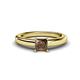 1 - Kyle Princess Cut Smoky Quartz Solitaire Engagement Ring 
