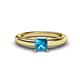 1 - Kyle Princess Cut Blue Diamond Solitaire Engagement Ring 