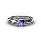 1 - Akila Princess Cut Iolite Solitaire Engagement Ring 