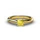 1 - Akila Princess Cut Lab Created Yellow Sapphire Solitaire Engagement Ring 