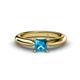1 - Akila Princess Cut Blue Diamond Solitaire Engagement Ring 