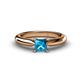 1 - Akila Princess Cut Blue Diamond Solitaire Engagement Ring 