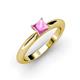 4 - Akila Princess Cut Lab Created Pink Sapphire Solitaire Engagement Ring 