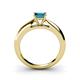 5 - Akila Princess Cut Blue Diamond Solitaire Engagement Ring 
