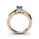 5 - Akila Princess Cut Blue Diamond Solitaire Engagement Ring 