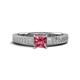 1 - Kaelan 6.00 mm Princess Cut Pink Tourmaline Solitaire Engagement Ring 