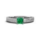 1 - Kaelan 6.00 mm Princess Cut Lab Created Emerald Solitaire Engagement Ring 