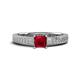 1 - Kaelan 6.00 mm Princess Cut Lab Created Ruby Solitaire Engagement Ring 