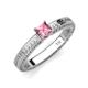 4 - Kaelan 6.00 mm Princess Cut Pink Tourmaline Solitaire Engagement Ring 