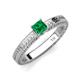 4 - Kaelan 6.00 mm Princess Cut Lab Created Emerald Solitaire Engagement Ring 