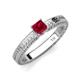 4 - Kaelan 6.00 mm Princess Cut Lab Created Ruby Solitaire Engagement Ring 