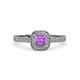 3 - Aellai Princess Cut Amethyst and Diamond Halo Engagement Ring 
