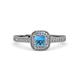 3 - Aellai Princess Cut Blue Topaz and Diamond Halo Engagement Ring 