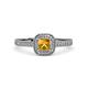 3 - Aellai Princess Cut Citrine and Diamond Halo Engagement Ring 
