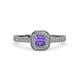 3 - Aellai Princess Cut Iolite and Diamond Halo Engagement Ring 