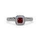 3 - Aellai Princess Cut Red Garnet and Diamond Halo Engagement Ring 