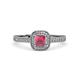 3 - Aellai Princess Cut Rhodolite Garnet and Diamond Halo Engagement Ring 