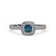 3 - Aellai Princess Cut Blue and White Diamond Halo Engagement Ring 