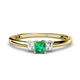 1 - Eadlin Princess Cut Emerald and Diamond Three Stone Engagement Ring 