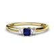 1 - Eadlin Princess Cut Blue Sapphire and Diamond Three Stone Engagement Ring 