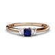 1 - Eadlin Princess Cut Blue Sapphire and Diamond Three Stone Engagement Ring 