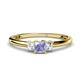 1 - Eadlin Princess Cut Tanzanite and Diamond Three Stone Engagement Ring 