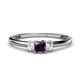 1 - Eadlin Princess Cut Amethyst and Diamond Three Stone Engagement Ring 