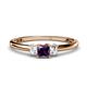 1 - Eadlin Princess Cut Amethyst and Diamond Three Stone Engagement Ring 