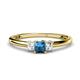 1 - Eadlin Princess Cut Blue Topaz and Diamond Three Stone Engagement Ring 