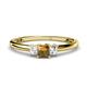 1 - Eadlin Princess Cut Citrine and Diamond Three Stone Engagement Ring 