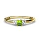 1 - Eadlin Princess Cut Peridot and Diamond Three Stone Engagement Ring 