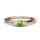 1 - Eadlin Princess Cut Peridot and Diamond Three Stone Engagement Ring 