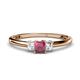 1 - Eadlin Princess Cut Rhodolite Garnet and Diamond Three Stone Engagement Ring 