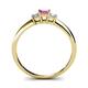 4 - Eadlin Princess Cut Pink Sapphire and Diamond Three Stone Engagement Ring 