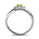 4 - Eadlin Princess Cut Peridot and Diamond Three Stone Engagement Ring 
